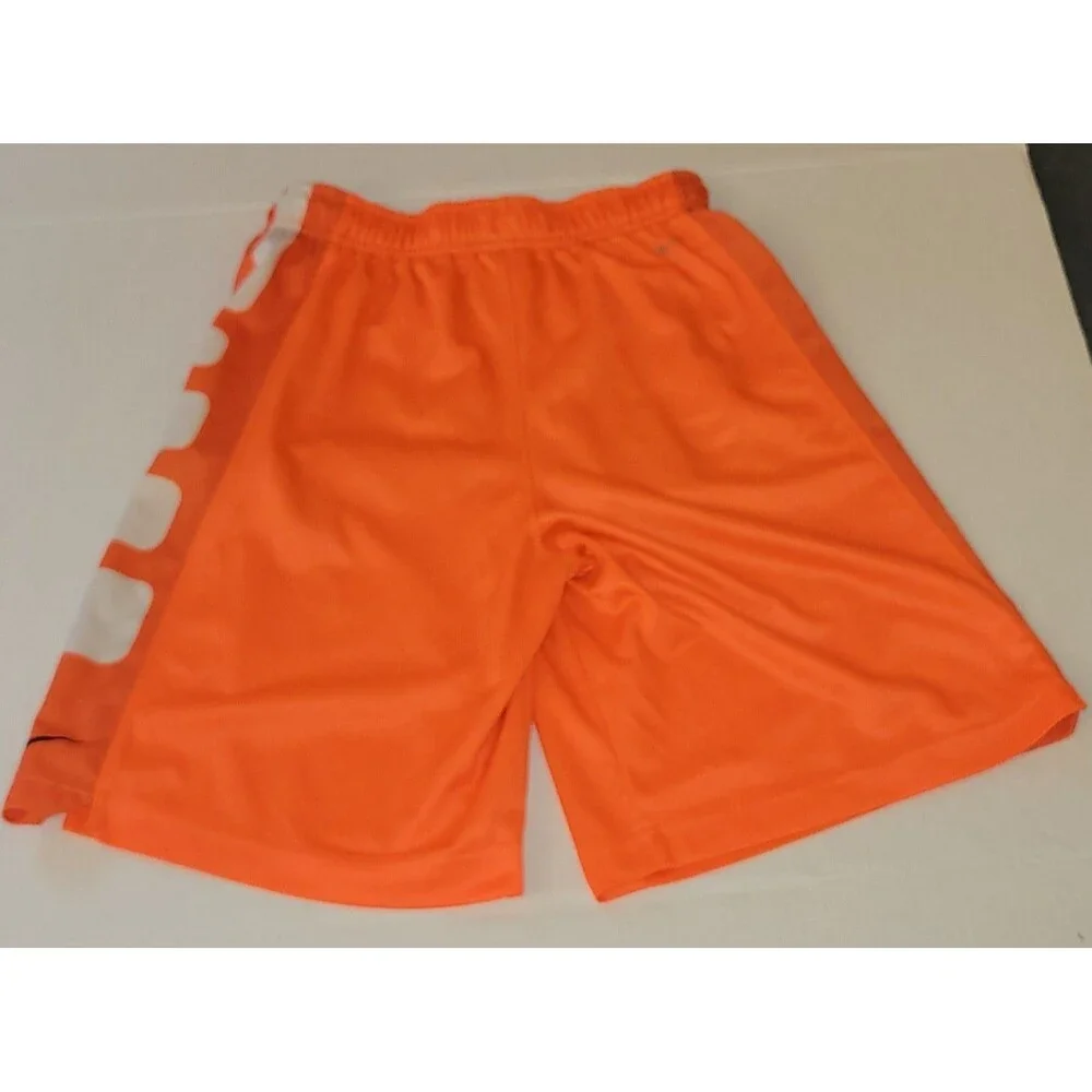 Nike Dri-FIT Kids Orange Solid Knit Shorts Size S Drawstring Elastic Waist